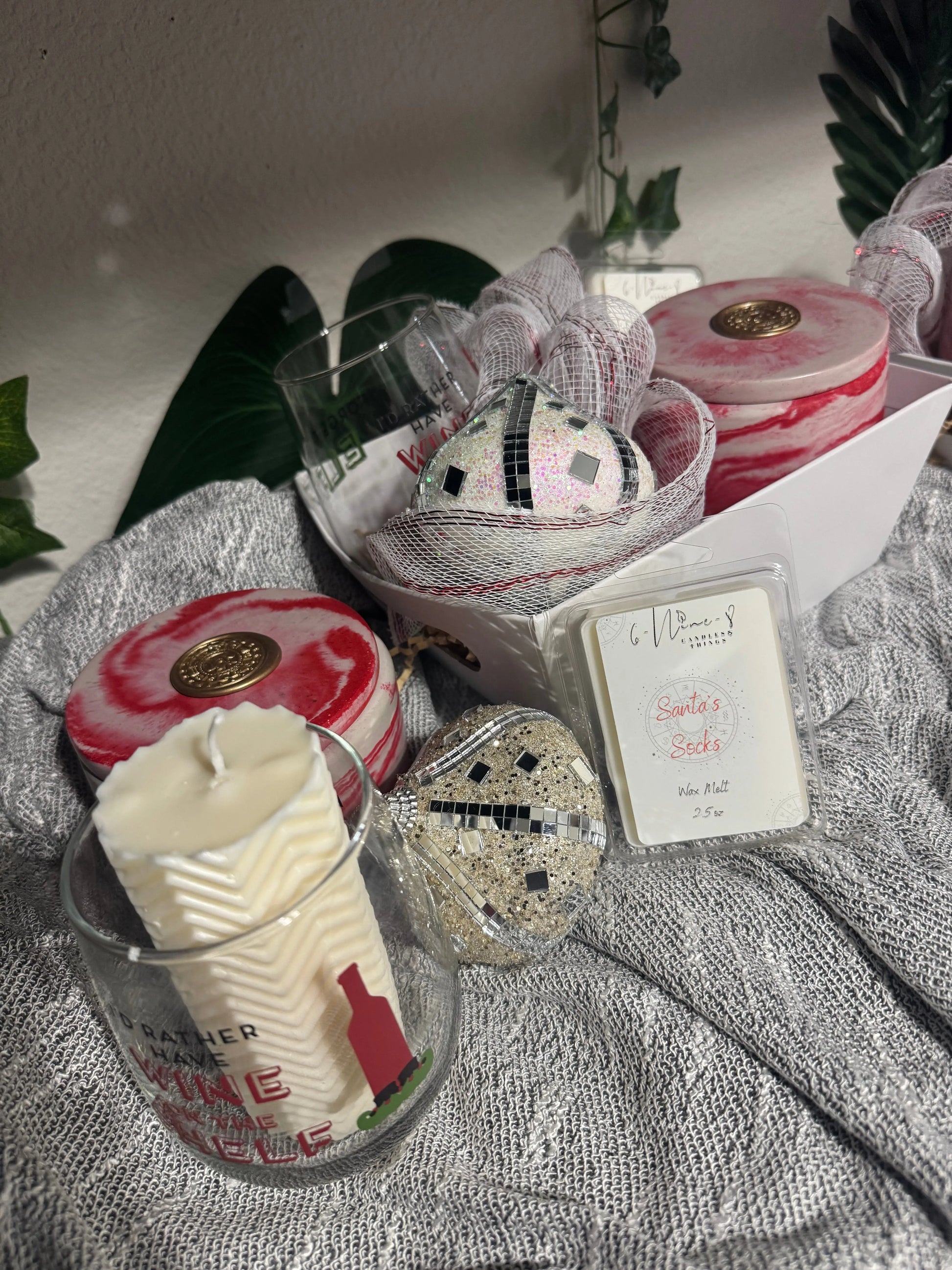 Santa’s Socks Gift Basket 6Nine8 Candles&Things